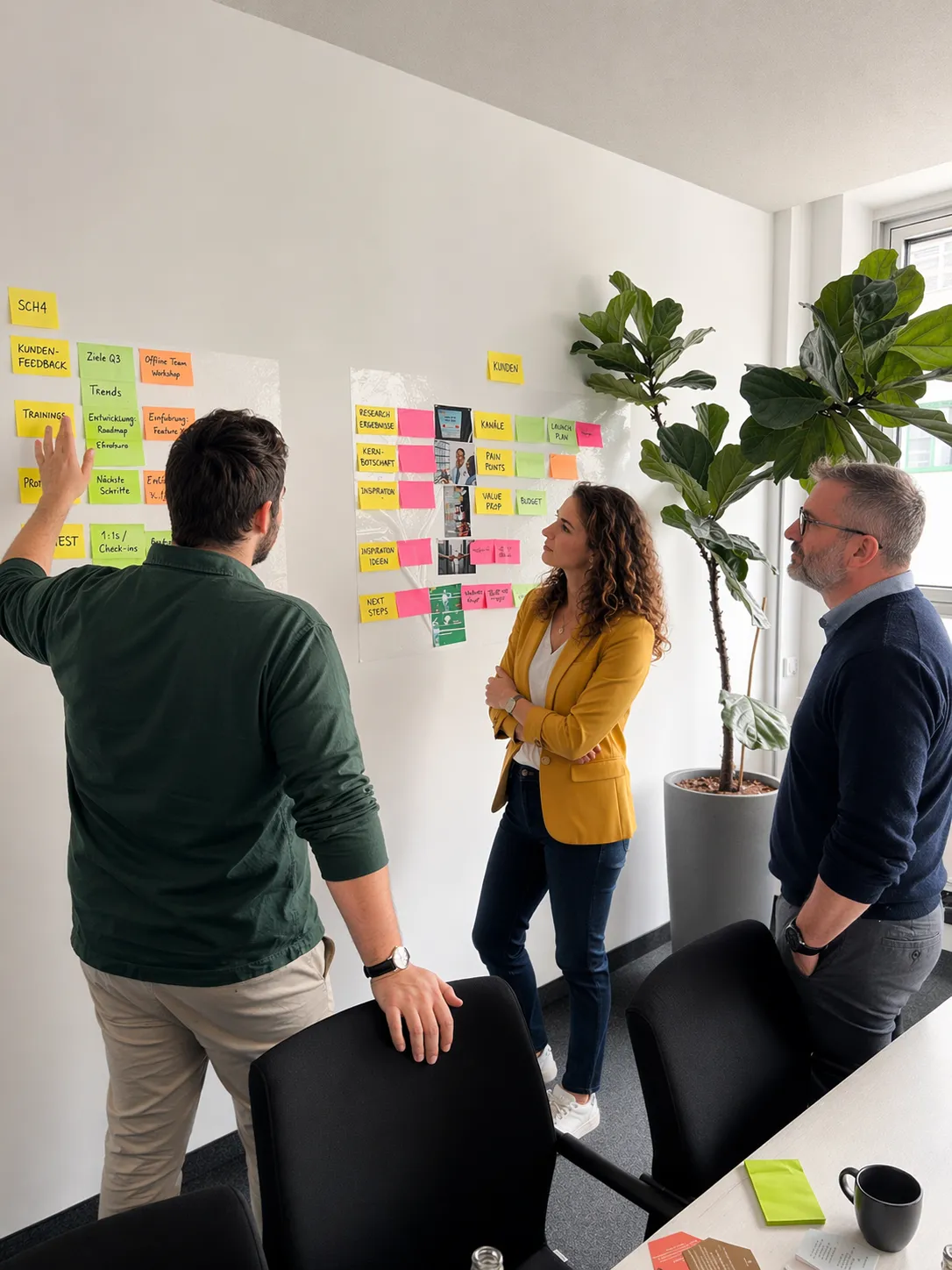Teamarbeit an der Stärkenwand